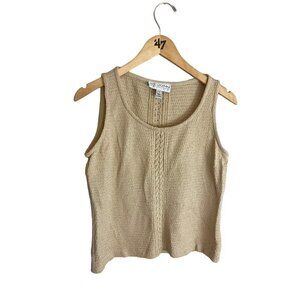 St John Collection Women's Beige Wool Blend Tank - Small